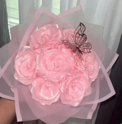 دسته گل روبانی ساده 